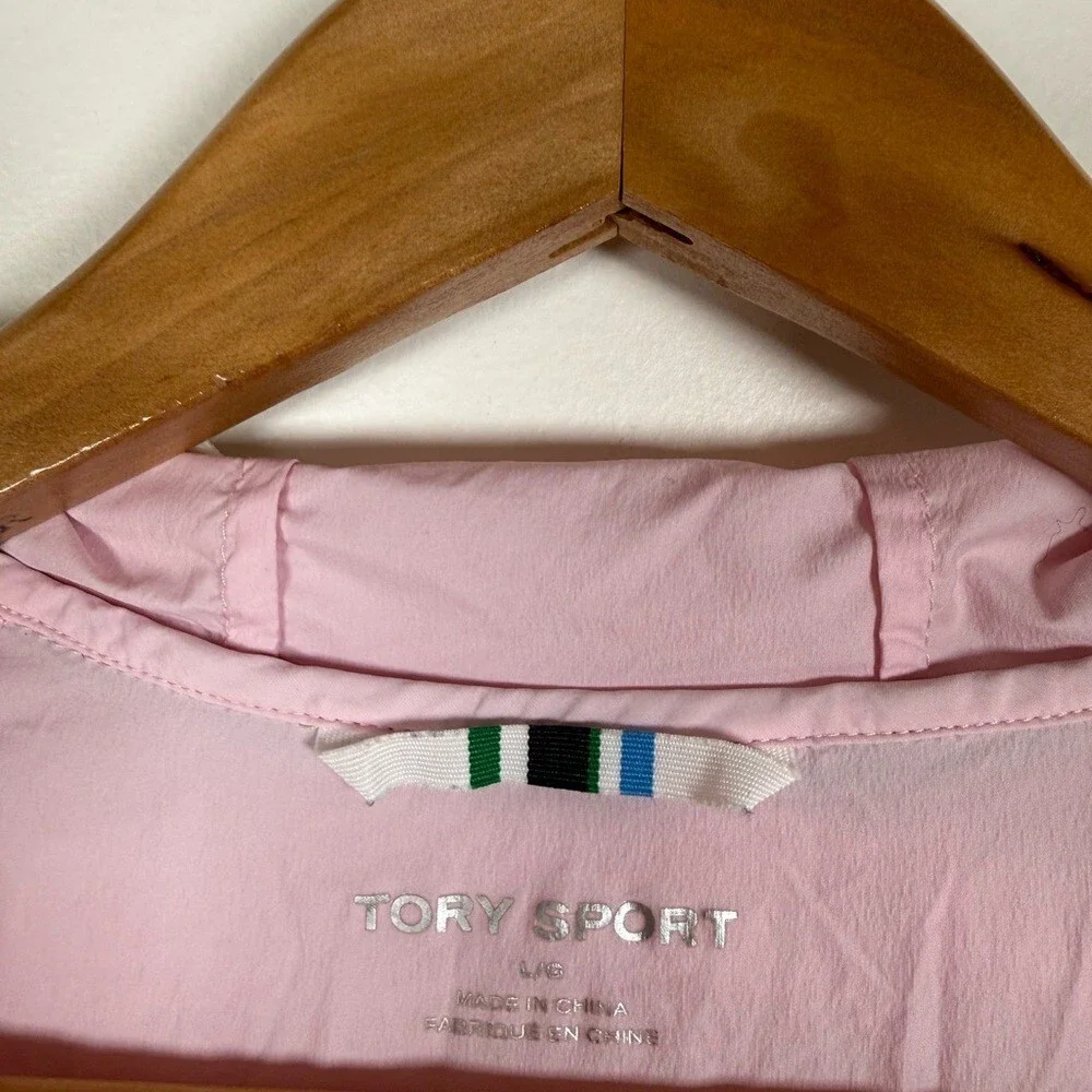 Tory Burch Sport Nylon Packable Jacket in Cotton‎ Pink with Hood